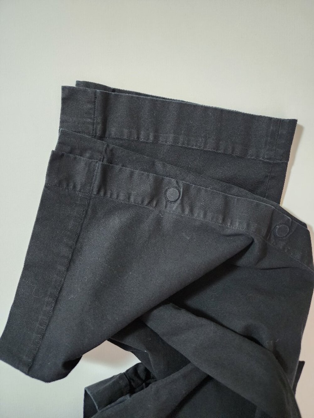 COS Black Cotton Stretch Ponte Knit Snap Side Wide Leg Crop - Picture 6 of 9